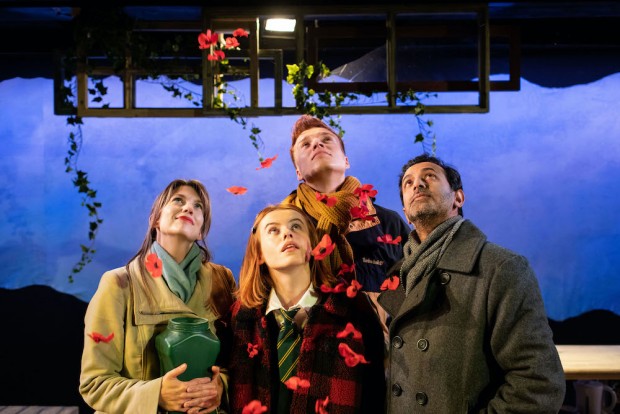 Claire Goose, Rosie Day, Will Fletcher and Navin Chowdhry in The Girl Who Fell. Photo: Helen Maybanks