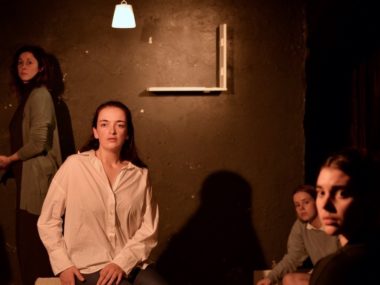 Effrosyni Kokkori, Ella McCormack, Agnes Halladay and Jemima Langdon in I Was in the House and I Was Waiting for the Rain to Come. Photo: Adam Dumbleton