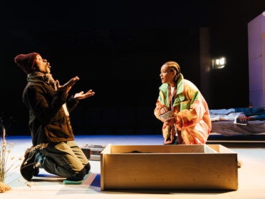 Wil Johnson, Coral Wylie and Omari Douglas in Lavender, Hyacinth, Violet, Yew. Photo: Helen Murray